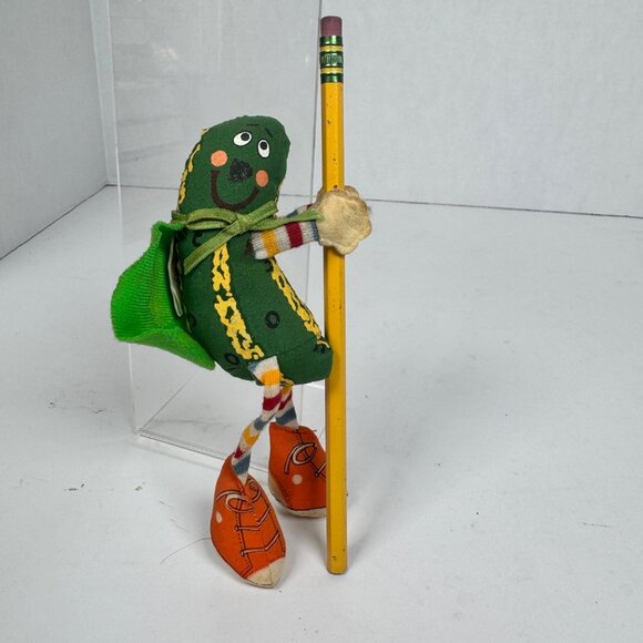 Other - Vintage 1982 Super Pickle Plush by AmToy Stuffed Toy SP Cape Striped Socks & Sho